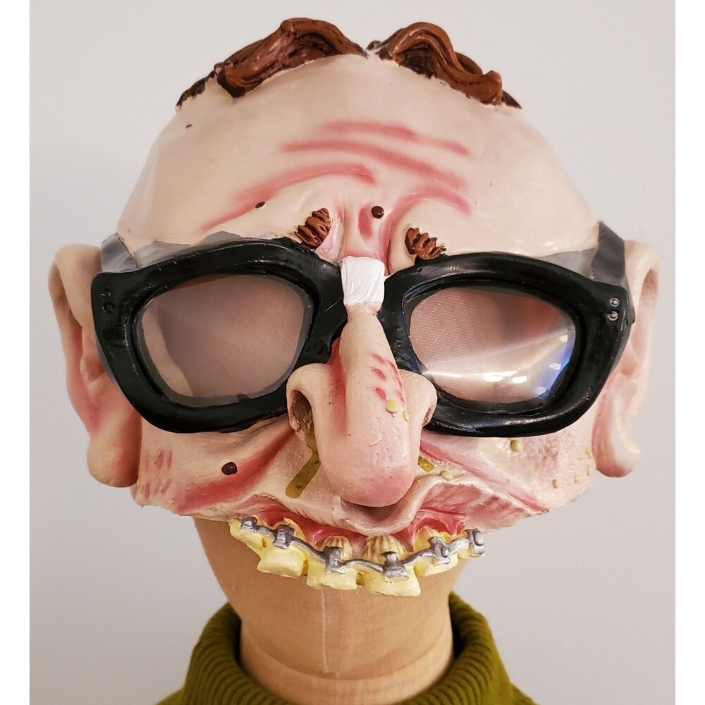 Vintage Disguise Inc 2001 Nerd Geek Half Mask W/ Glasses & Braces